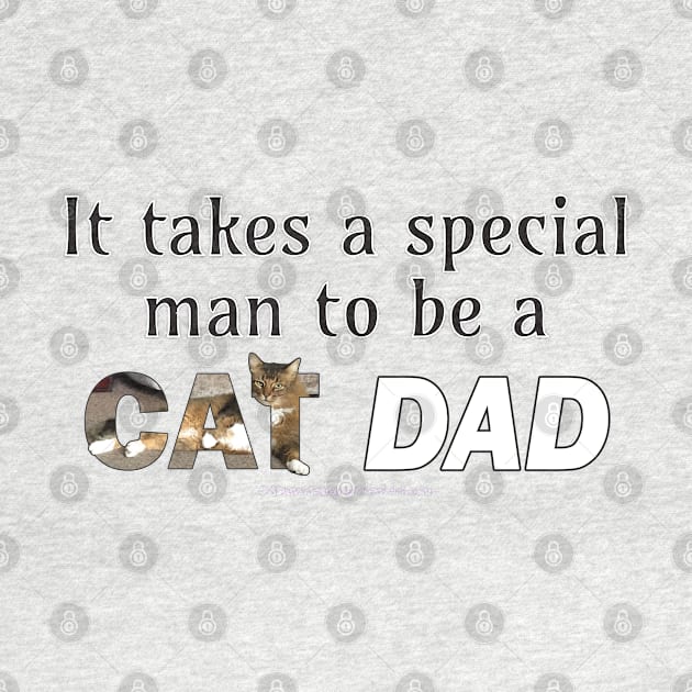 It takes a special man to be a cat dad - long hair tabby oil painting word art by DawnDesignsWordArt